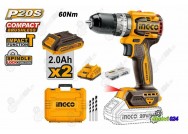 INGCO Aku bušilica udarna 20V 2.0AH 60NM - CIDLI20602E